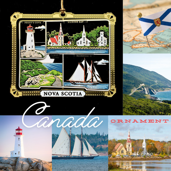 Nova Scotia Canada Ornament Landmarks Color Brass Travel - Picture 2 of 7